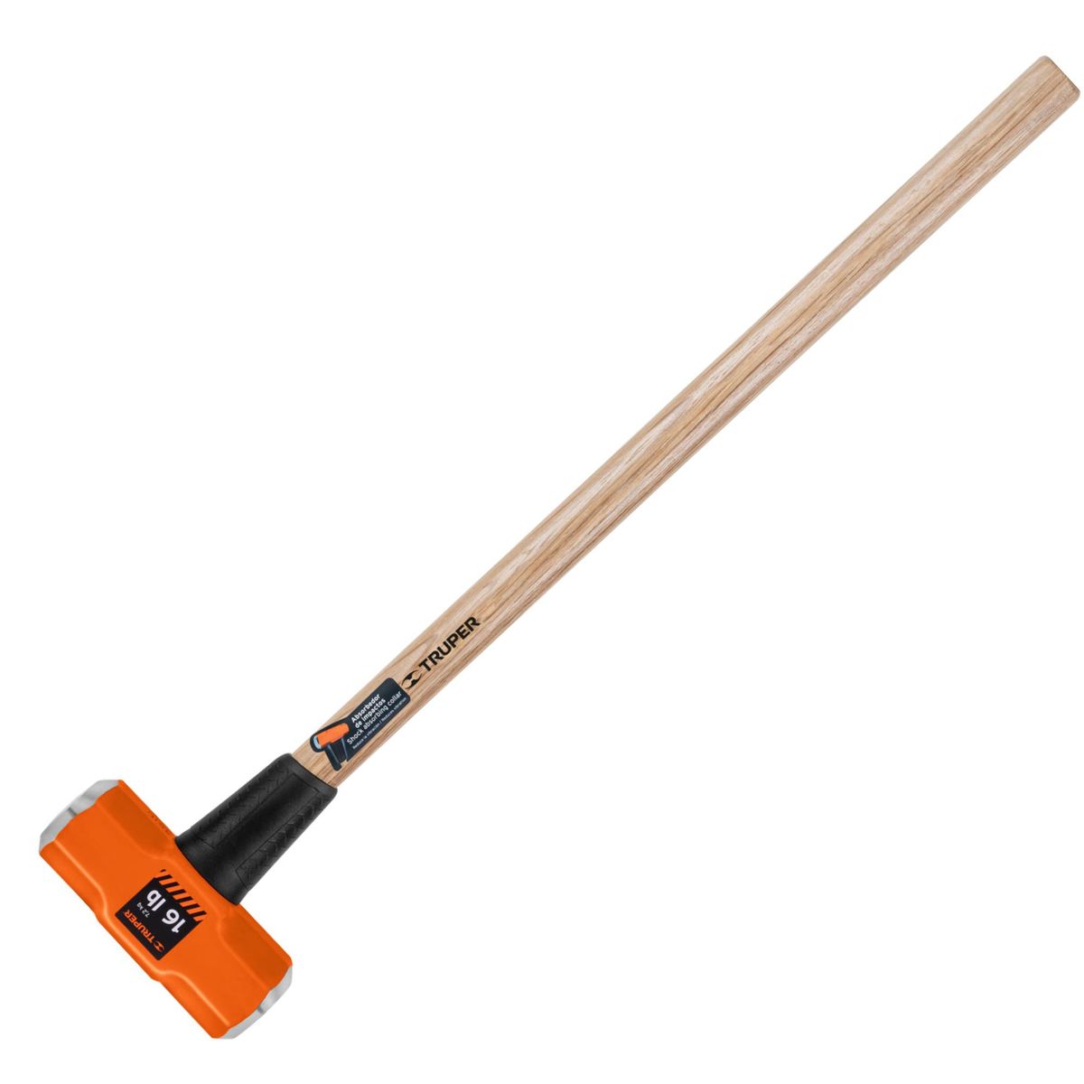 Truper - Comba  16 lb octagonal, mango de madera 36", Truper