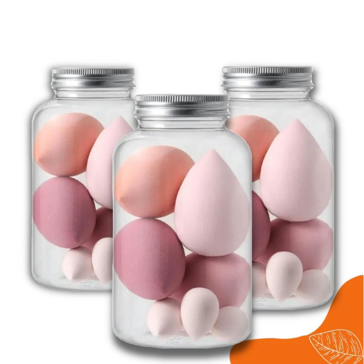 GENERICO - PACK 3 FRASCO DE 6 ESPONJAS PARA MAQUILLAJE BEAUTY BLENDER