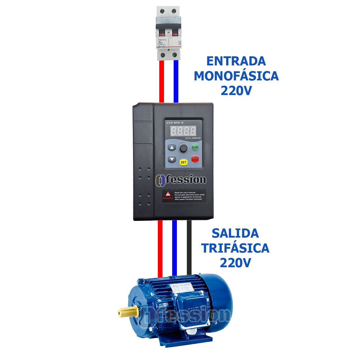 GENERICO - Variador de Frecuencia y Velocidad 2HP Monofasico a trifasico 220v