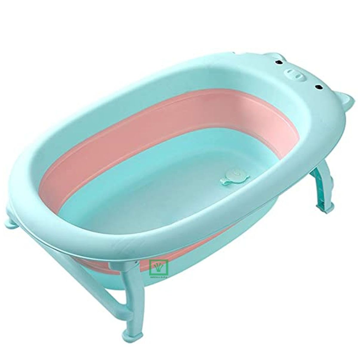 GENERICO - Bañera Tina de Baño Plegable Chanchito Celeste