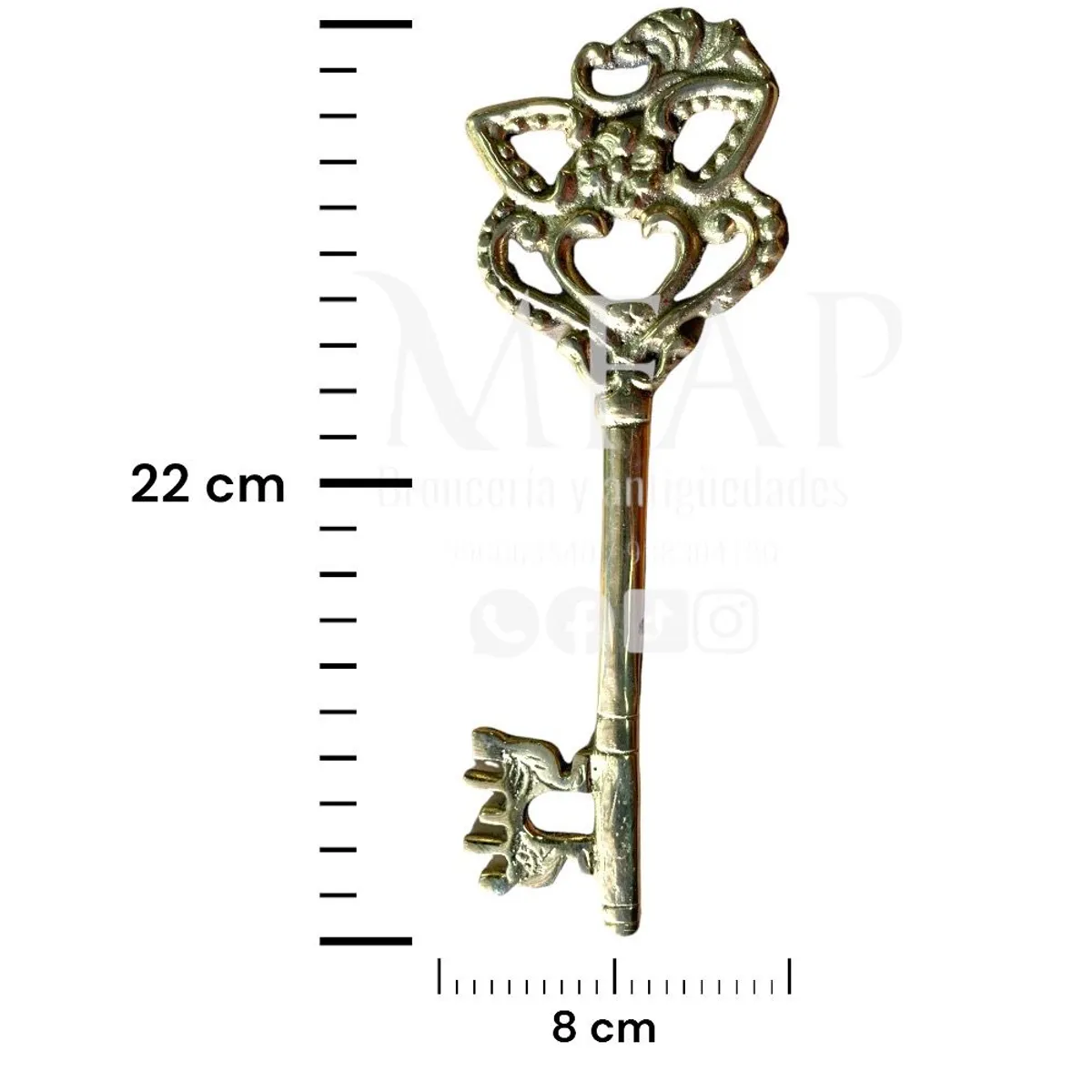 MFAP BRONCERIA Y ANTIGUEDADES - Llave de bronce - 22 cm de alto