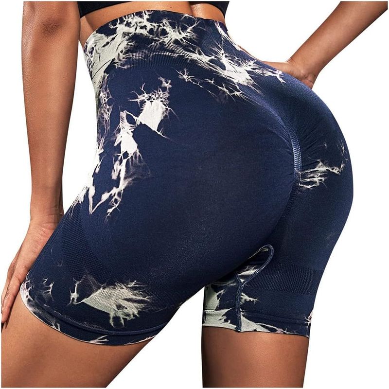 GENERICO - Short Biker DeportivoTie Dye Push Up AZUL MARINO