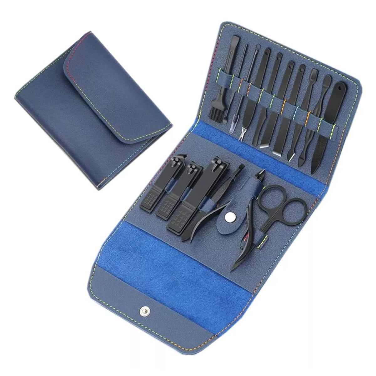 GENERICO - Set Manicura Pedicura Acero Inoxidable cortauñas 16 Piezas A