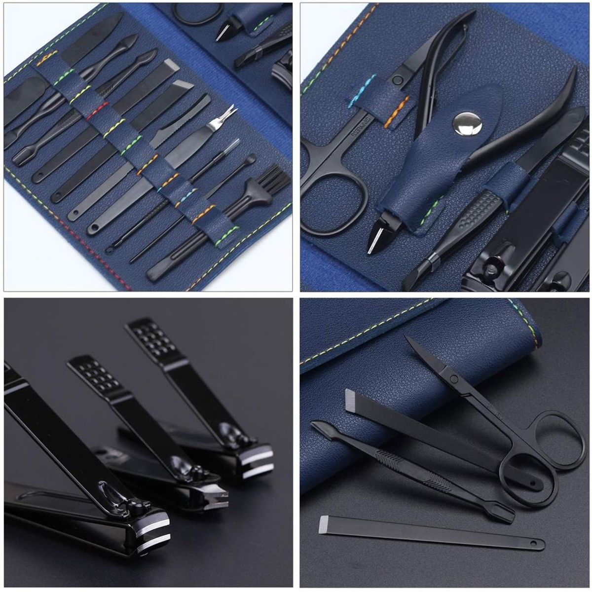 GENERICO - Set Manicura Pedicura Acero Inoxidable cortauñas 16 Piezas A