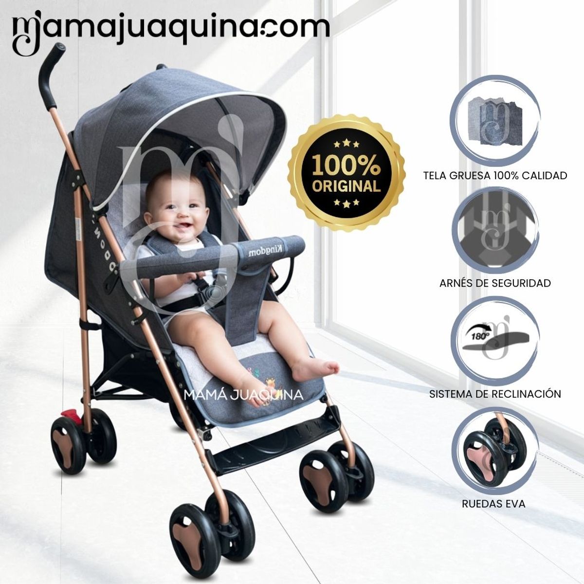 KINGDOM - Coche Bastón Deportivo «ZAFARI GOLD» Edición Limitada Gray