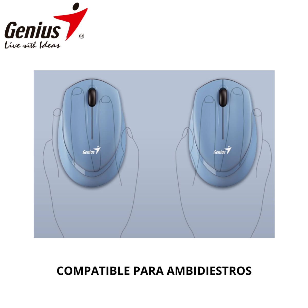 GENIUS - Mouse Inalámbrico Genius Nx-7009 Wireless Blue Grey