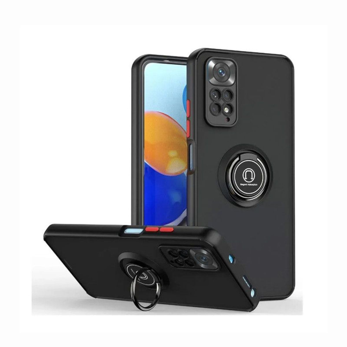 CASE - Case Ahumado Con Anillo Xiaomi Note 11 4G - Negro