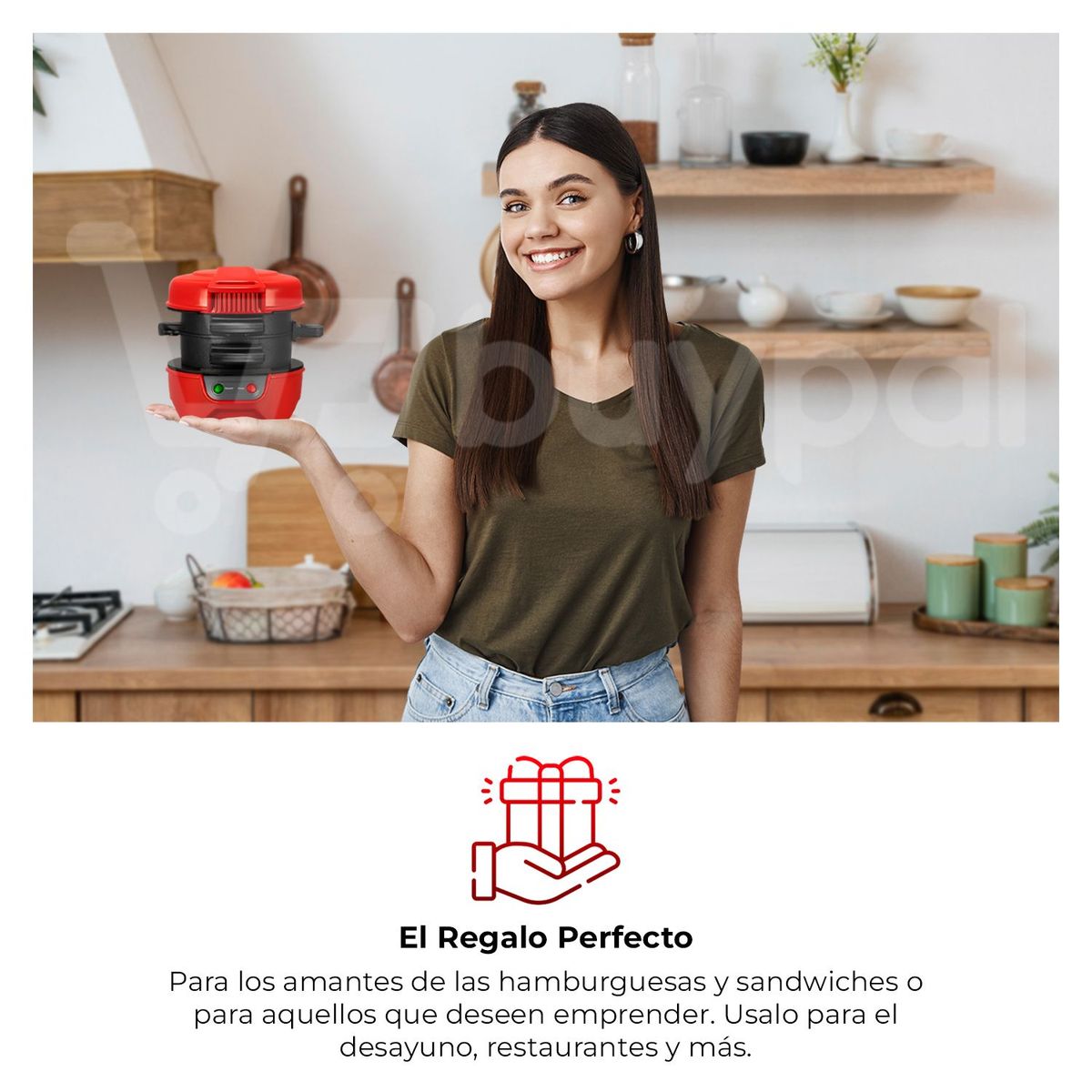 BUYPAL - Maquina de Hamburguesas Electrica Multifuncional