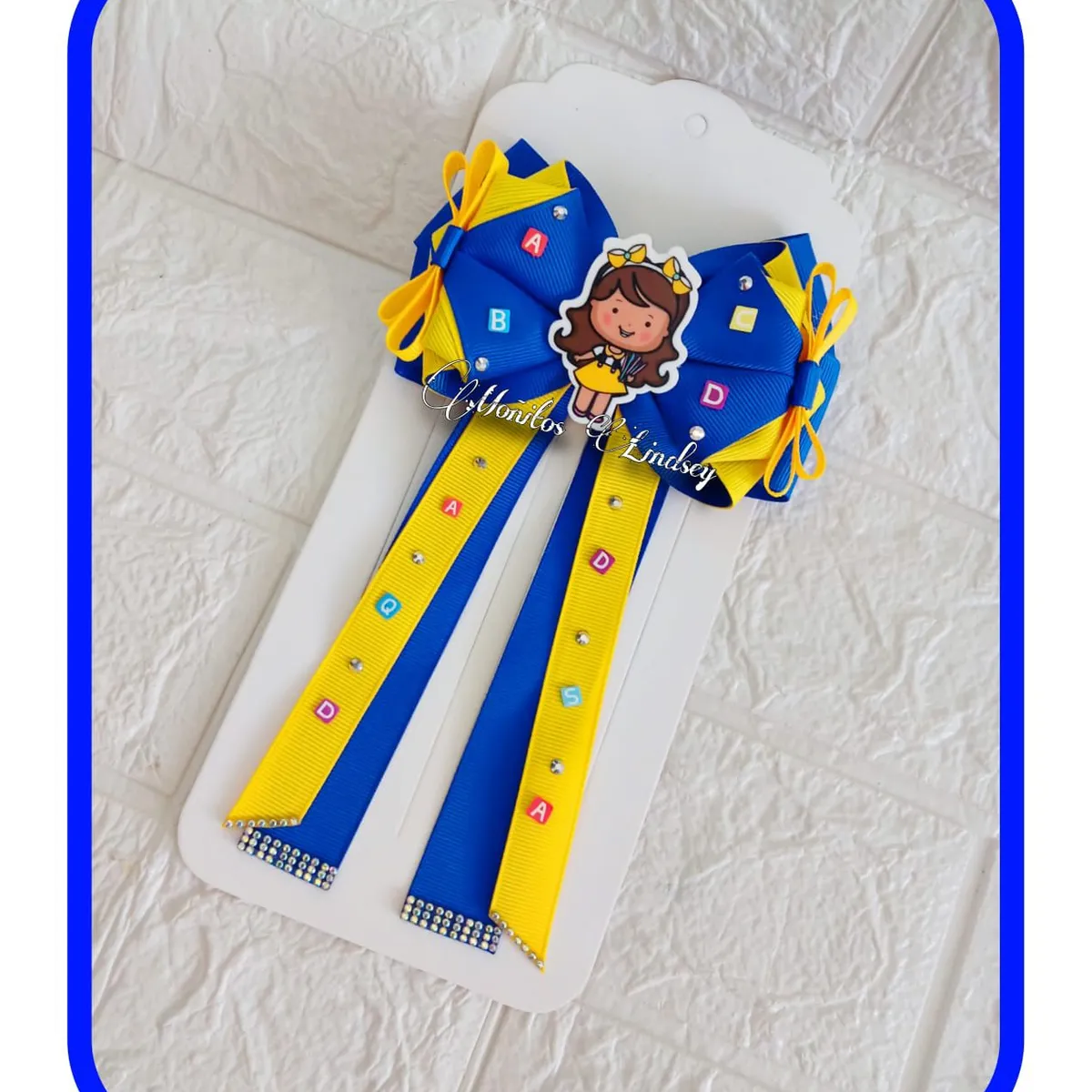 GENERICO - Lazo Escolar  para Cabello Niña  - Moñitos Lindsey