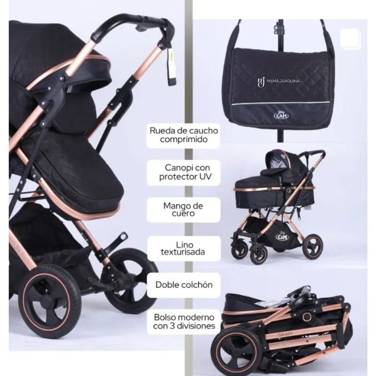 BABY - Coche Moises Cuna con Pañalero Moderno