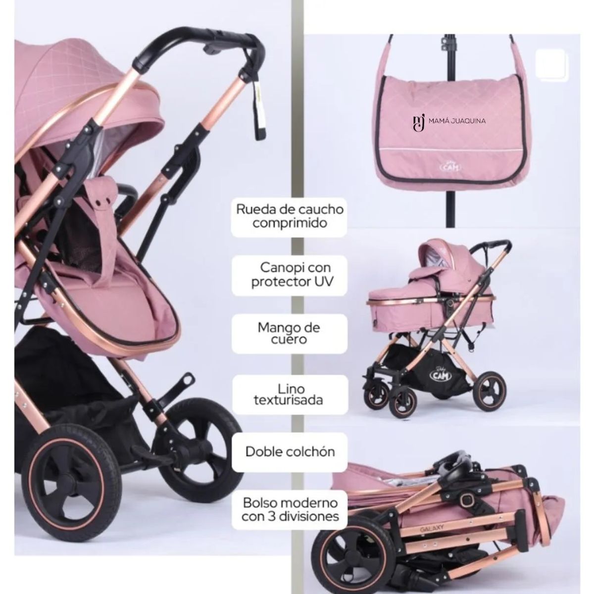 Baby - Coche Moises Cuna con Pañalero Moderno
