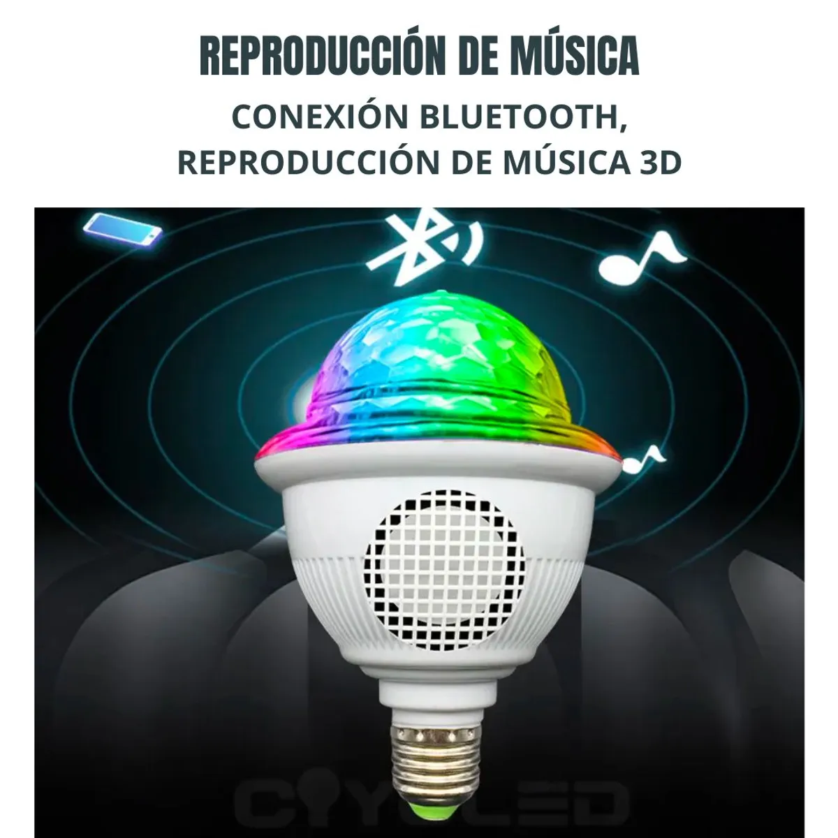 GENERICO - Parlante Bluetooth Bola Magica LED Multicolor Fiesta HY-Y01