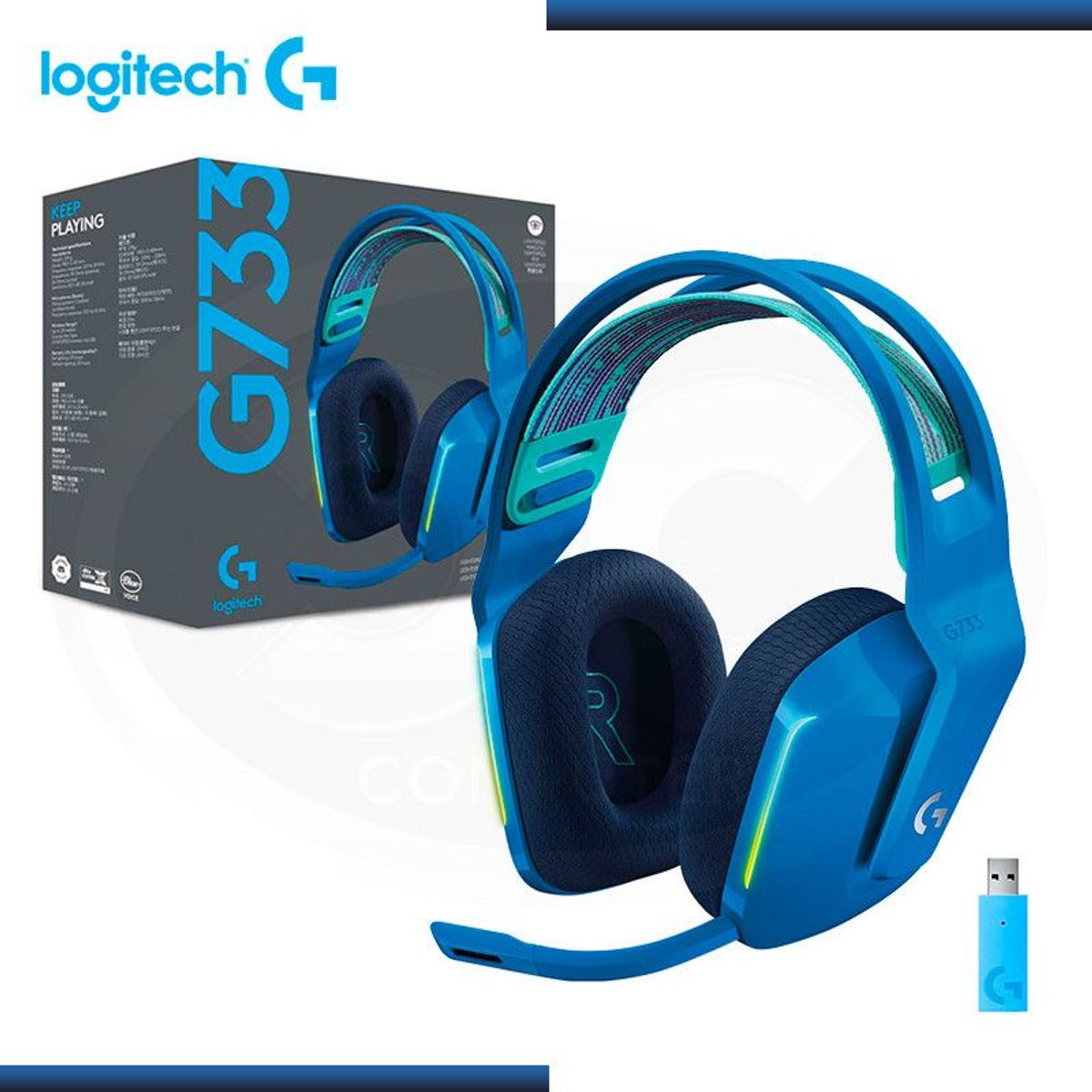 LOGITECH - AUDIFONO CMICROF LOGITECH G733 LIGHTSPEED BLUE 981-