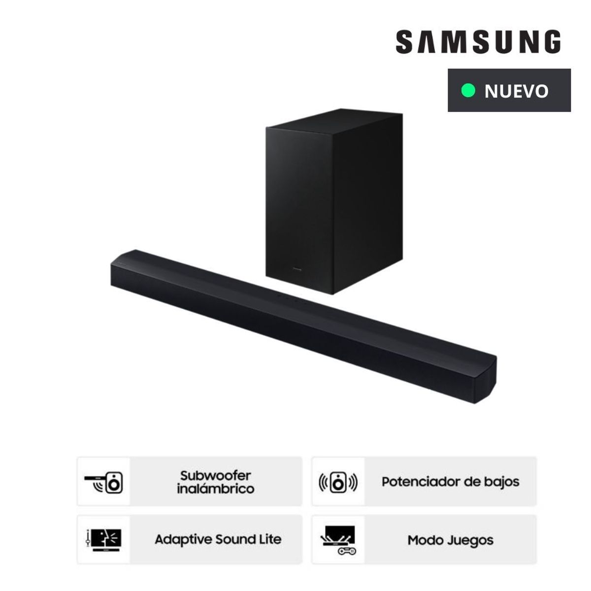 SAMSUNG - Soundbar Samsung 300W inalámbrico Bluetooth 2.1 HW-C450