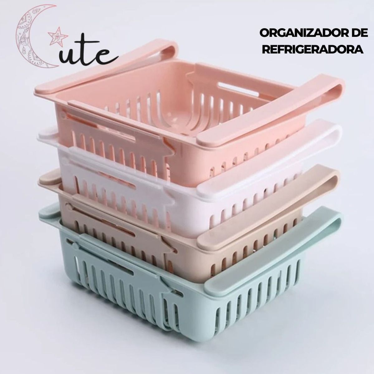 CUTE - PACK DE 3 CANASTAS PARA REFRIGERADORA