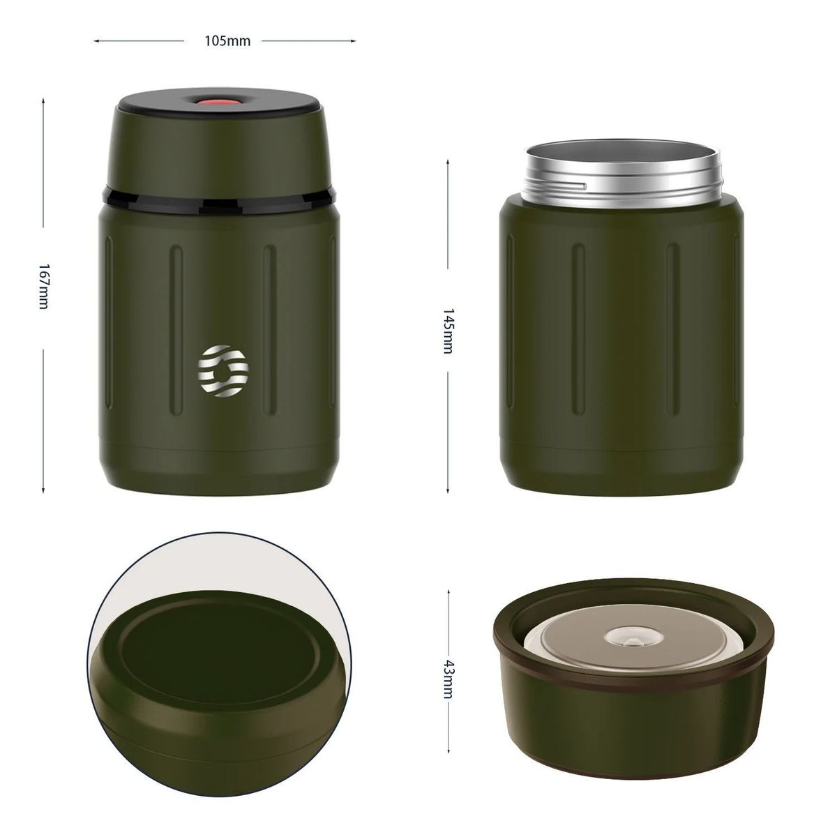 FJBOTTLE - FJBottle - Termo para almuerzo 750ml - Verde Olivo