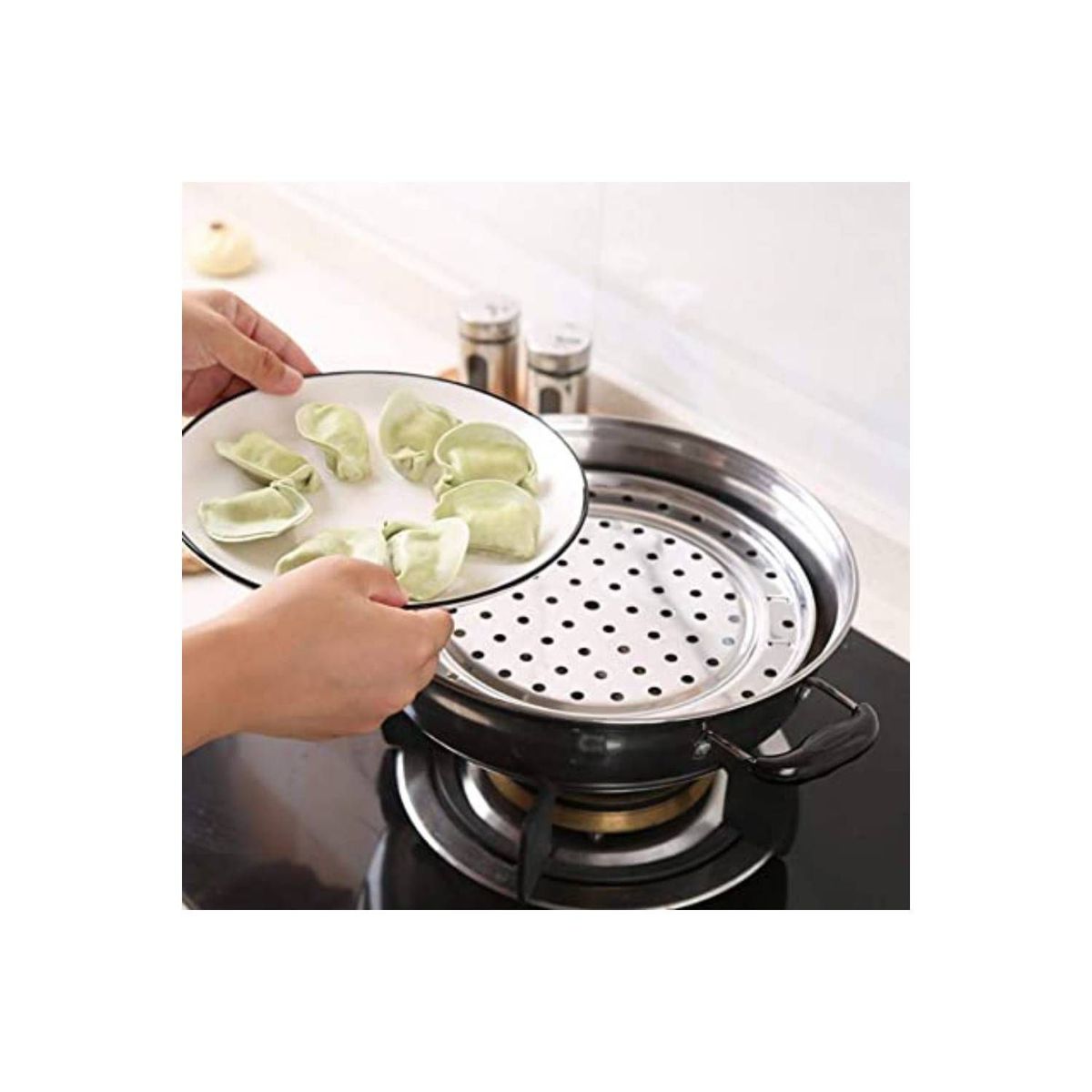 GENERICO - Vaporera Enfriadora Rejilla Bandeja de Acero Inoxidable