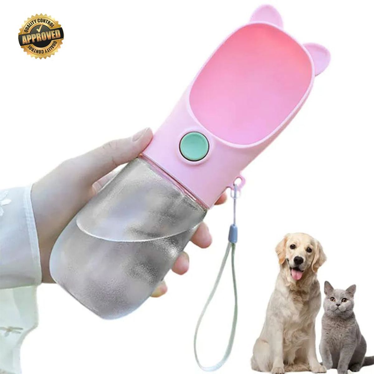 GENERICO - Bebedero Dispensador de Agua Portátil Perro MOS310019 Rosado