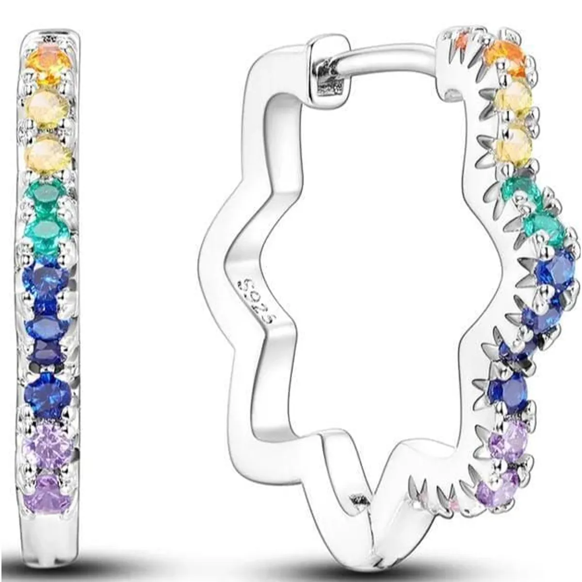 AFRODITA - Arete Pendiente de Plata 925 Modelo Star