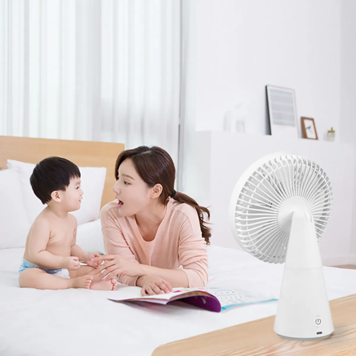 XIAOMI - Mini Ventilador Portátil Xiaomi Recargable 4 velocidades, giro 90°