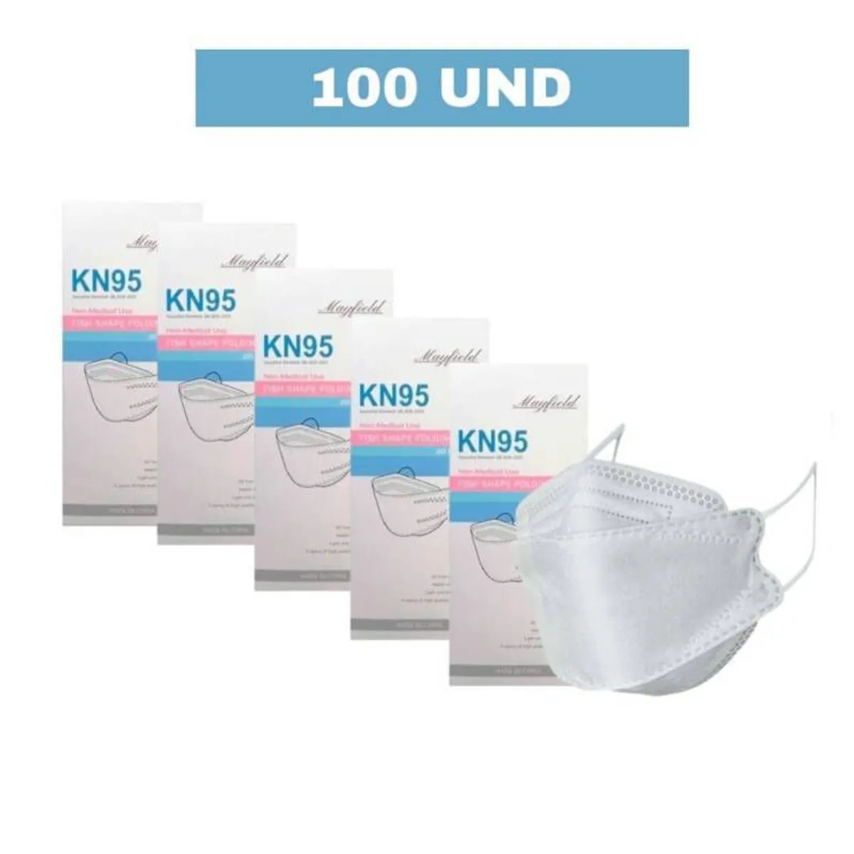 MAYFIELD - 100 UNID. MASCARILLA  MAYFIELD KN95 FISH SHAPE