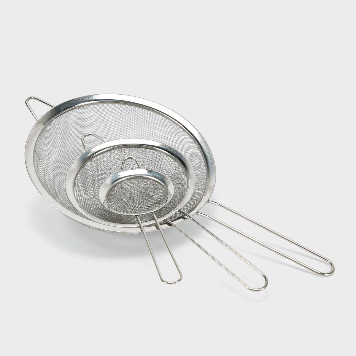 GENERICO - Set x 3 Coladores de Acero Inox