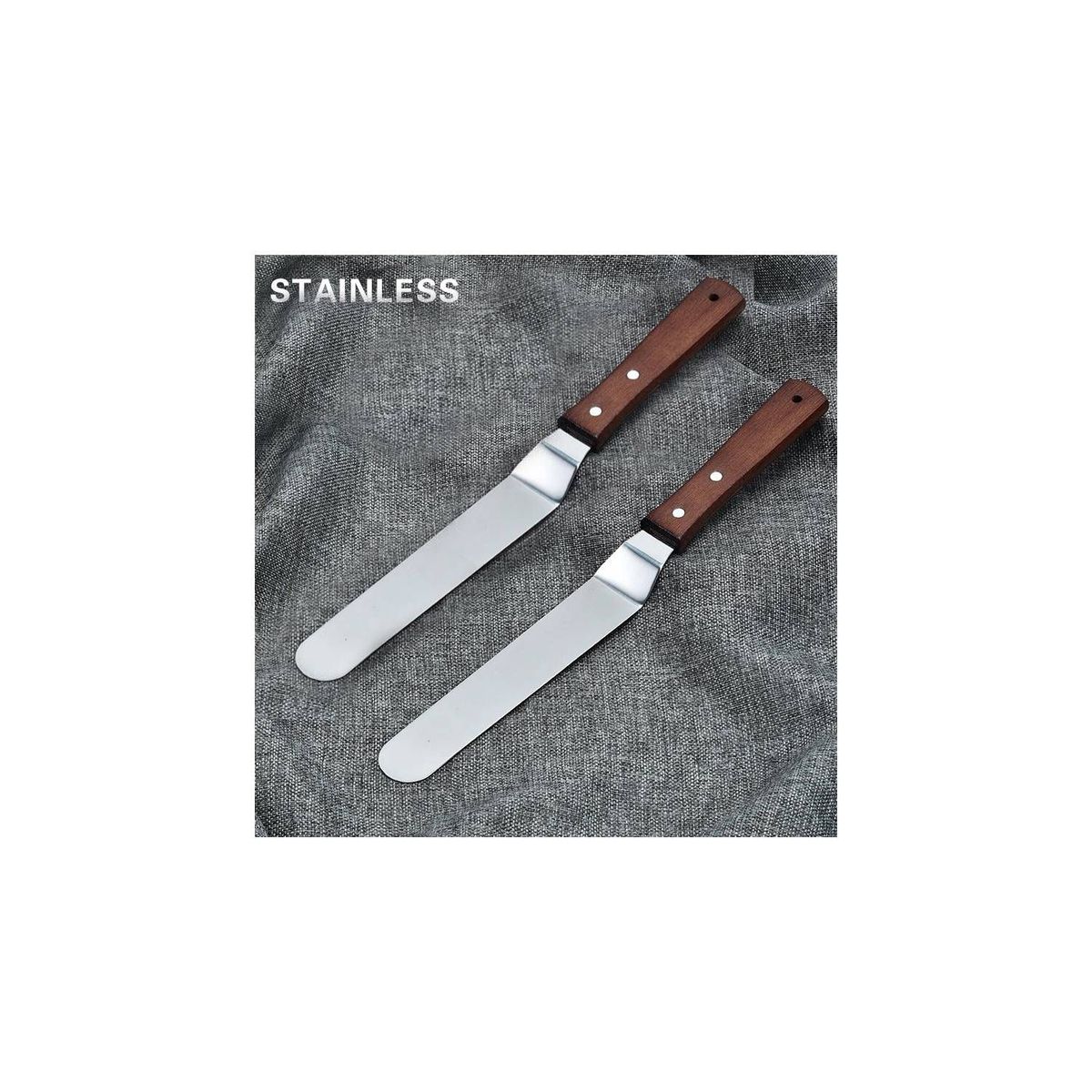 GENERICO - Espatula de emplatar o decorar 19 cm , mango de madera