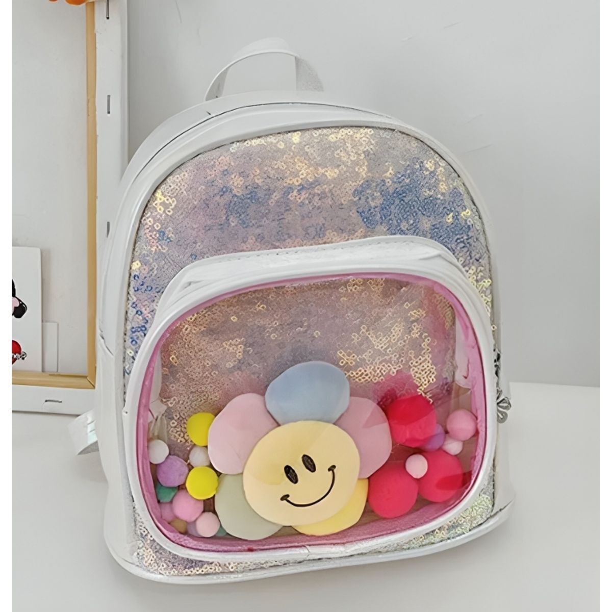 GENERICO - Mochila Kawaii Niñas Girasol Plata