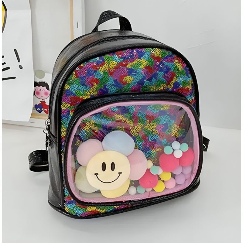 GENERICO - Mochila Kawaii Niñas Girasol negro