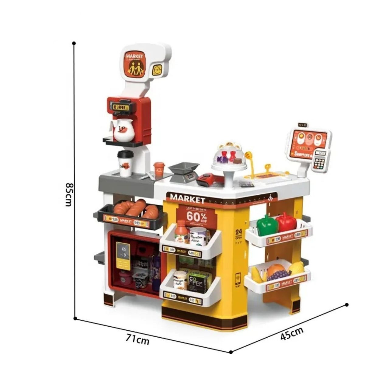 GENERICO - Supermercado y Coche de Compras con Accesorios