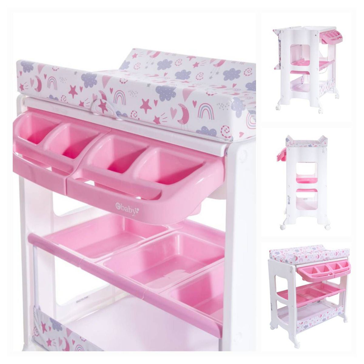 EBABY - Bañera Cambiador NATIEL ROSADO