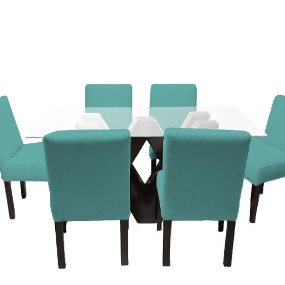 BARAKA HOME - Juego de Comedor Fortalieza con 6 Sillas Mesa de Vidrio - Jade