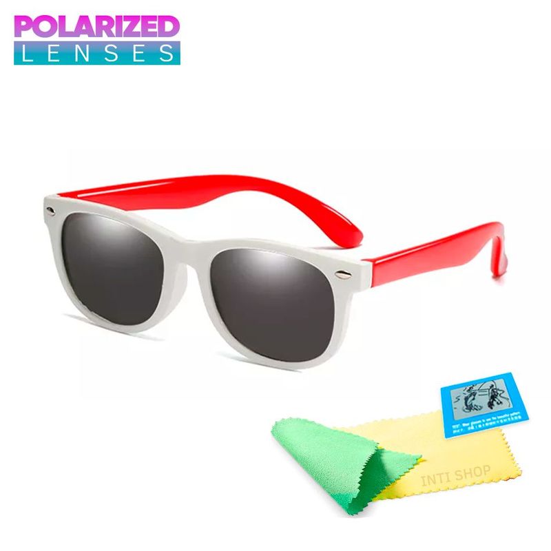 GENERICO - Lentes de Sol Para Niños Polarizados Flex uv400 - Rojo blanc