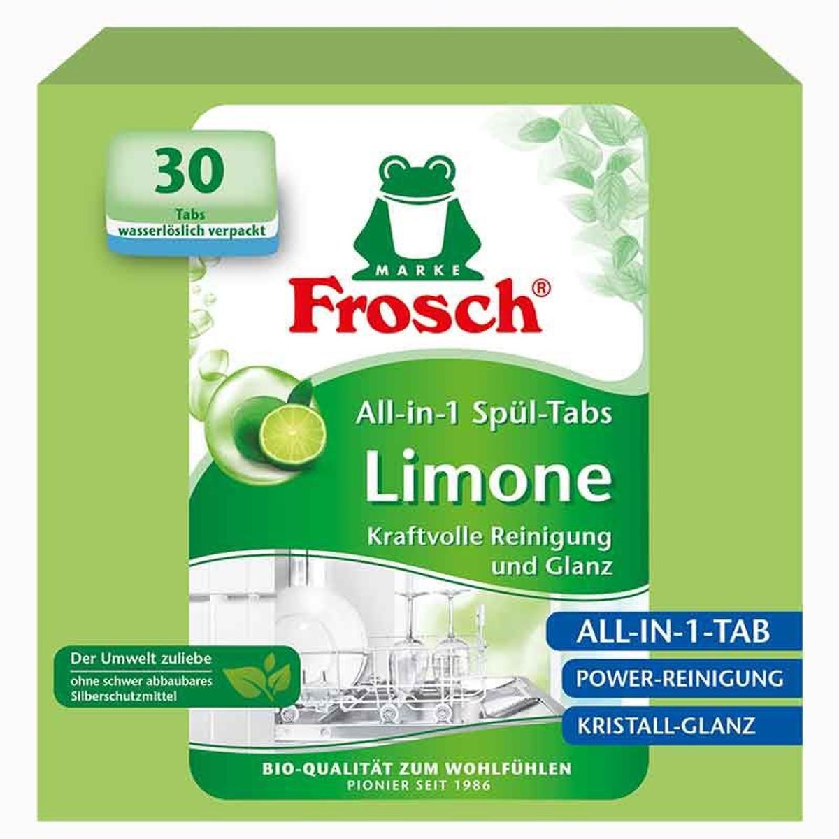 FROSCH - Pastillas para máquina lavavajillas Frosch 30 tabletas