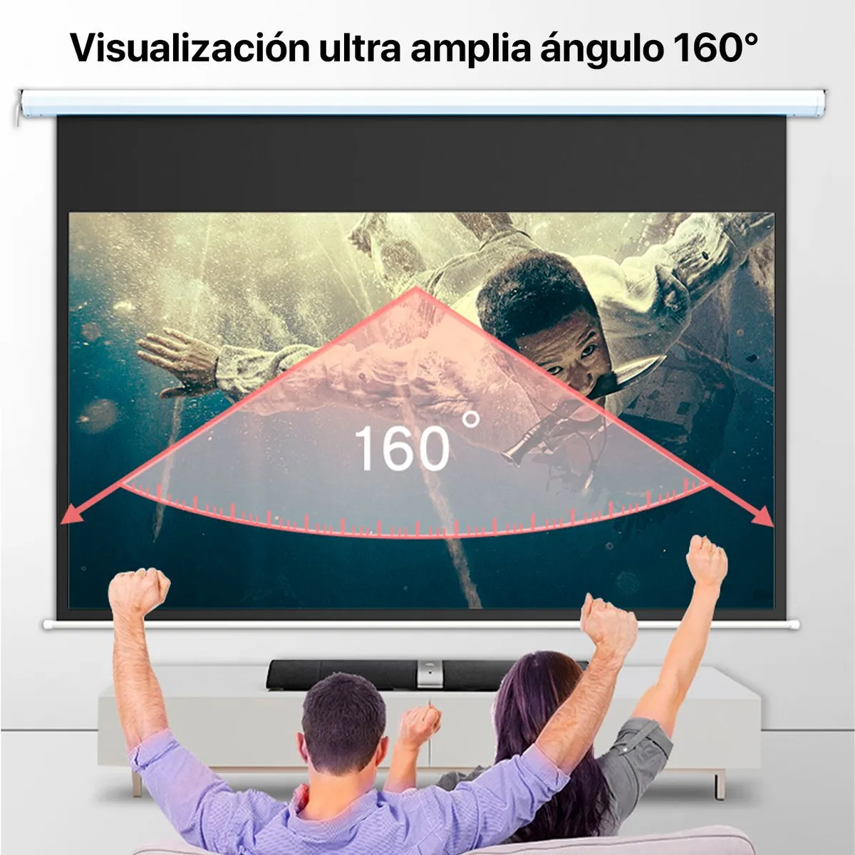 OWLENZ - Pantalla Retráctil para proyector Ecran Eléctrico 120 Pulgadas H120MT