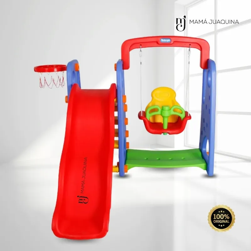 KINGDOM - Tobogán para Niños Kingdom «RAINBOW» 4 en 1 Red