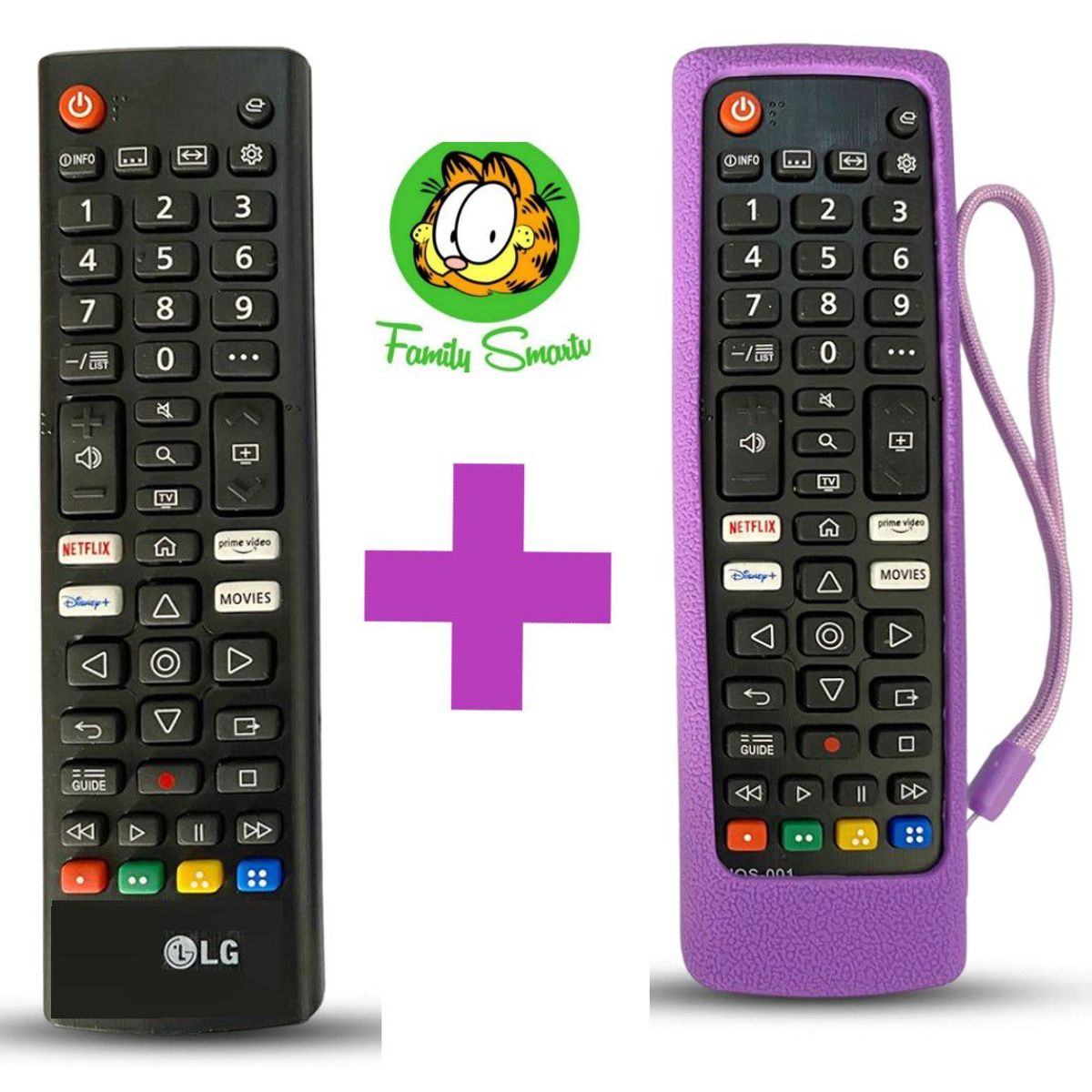 UNIVERSAL - Control Remoto LG Smart con tecla Disney  Funda Purpura