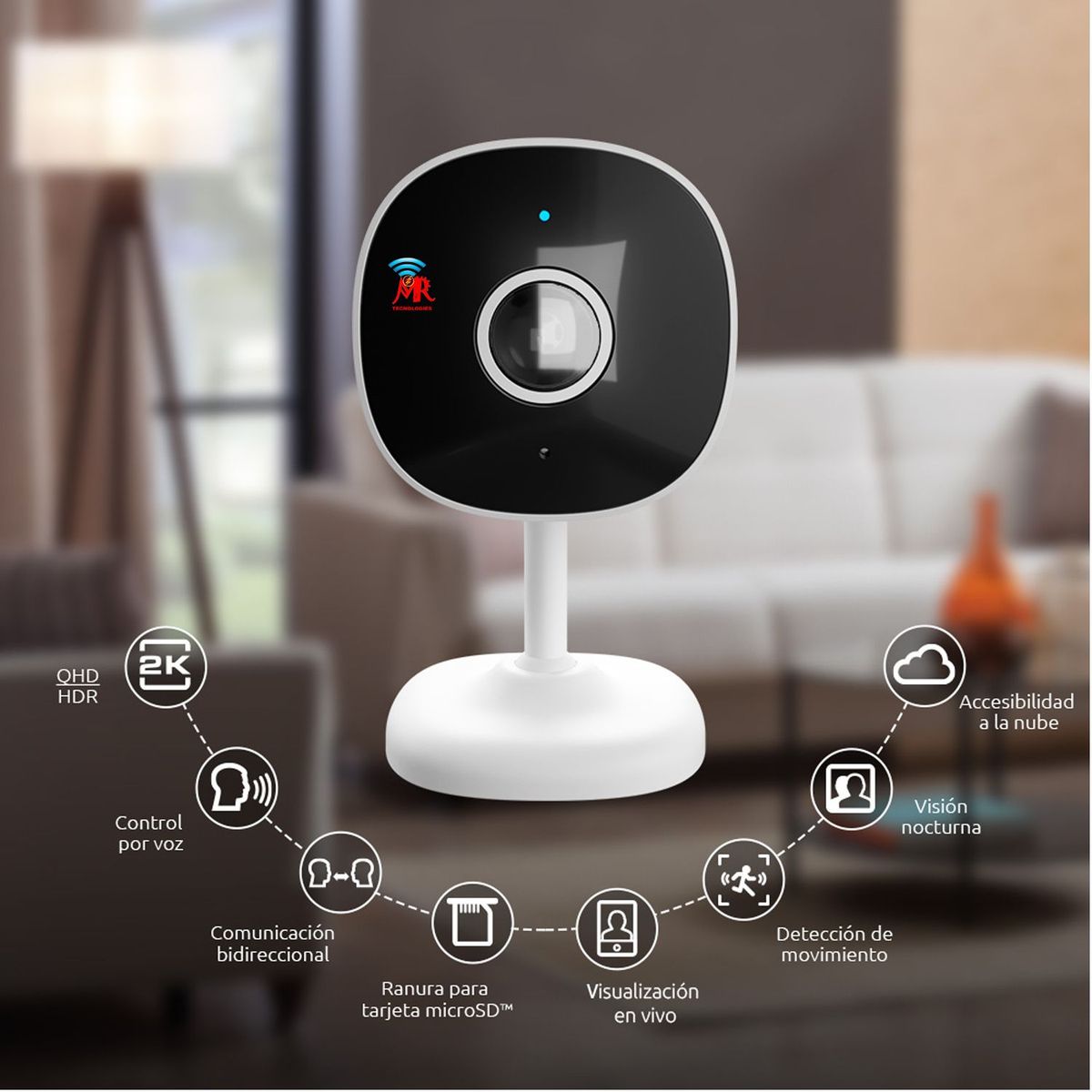 NEXXT SOLUTIONS - CAMARA SMART WI-FI 2K PARA INTERIORES  NEXXT NHC-I710