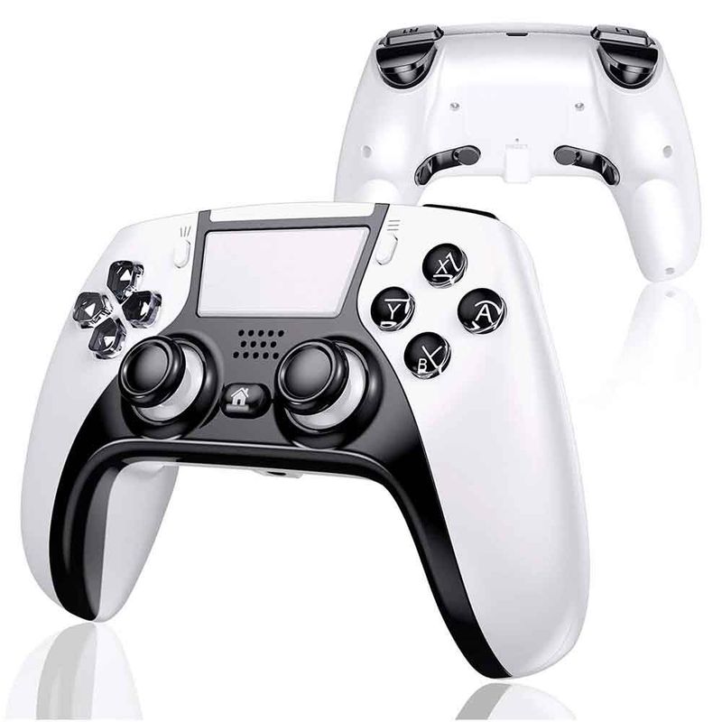 VARIOS - Mando para PS4 BlancoNegro con Botones Traseros Alternativo p02
