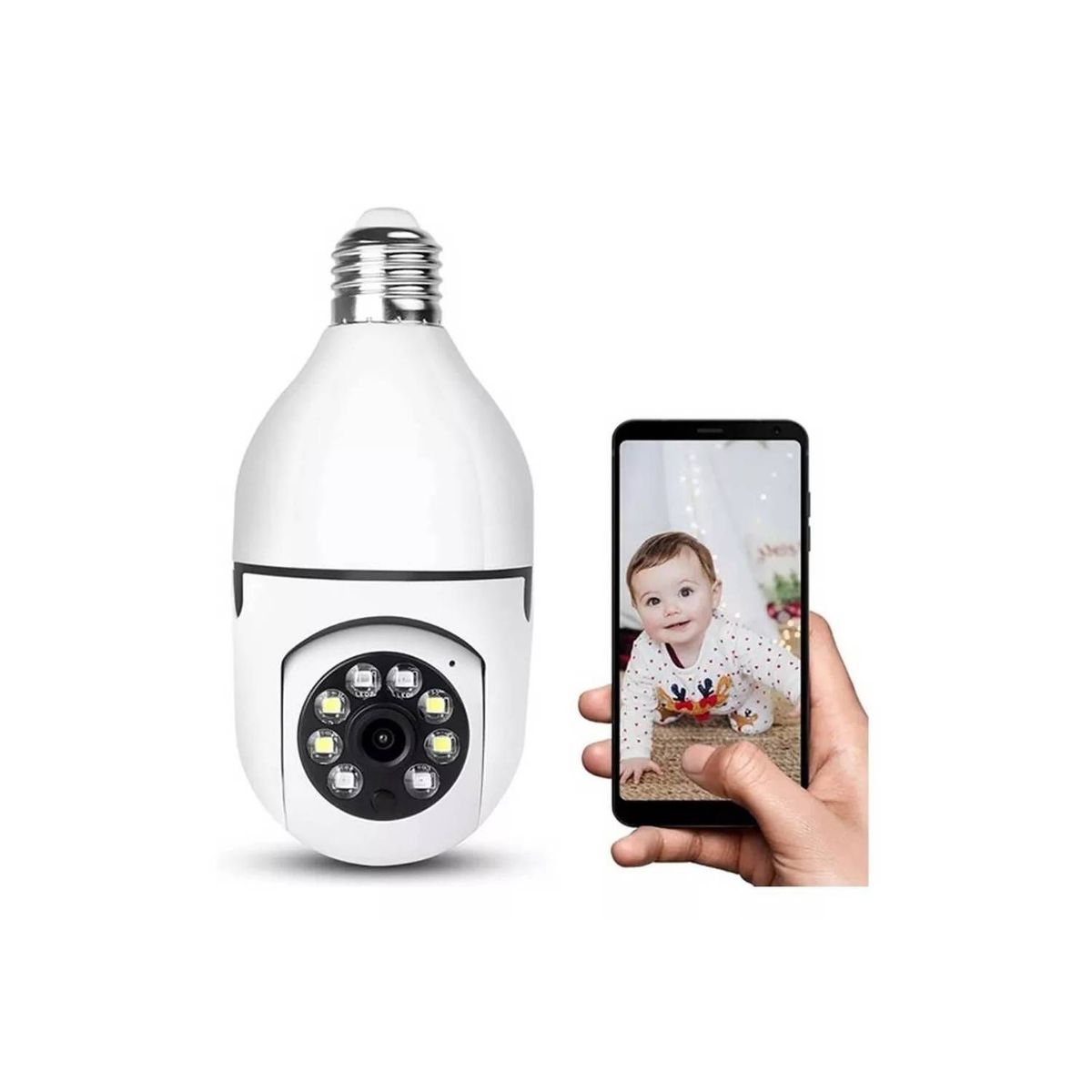 GENERICO - Foco Cámara Espía de Seguridad Inteligente 360°