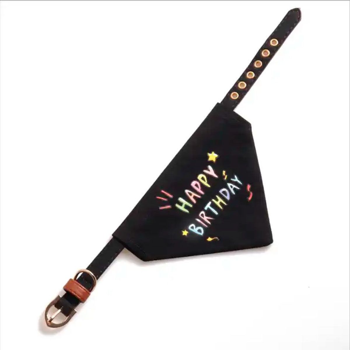 GENERICO - Bandana para Mascotas Happy Birthday Negro 34cm