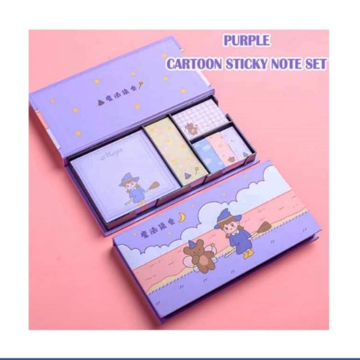 GENERICO - ESTUCHE DE POSIT KAWAI - LILA