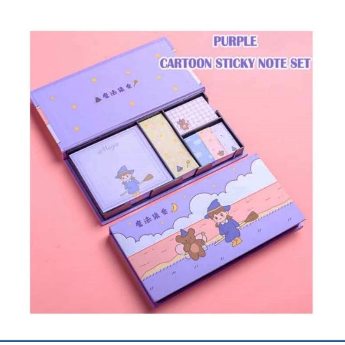 GENERICO - ESTUCHE DE POSIT KAWAI - LILA