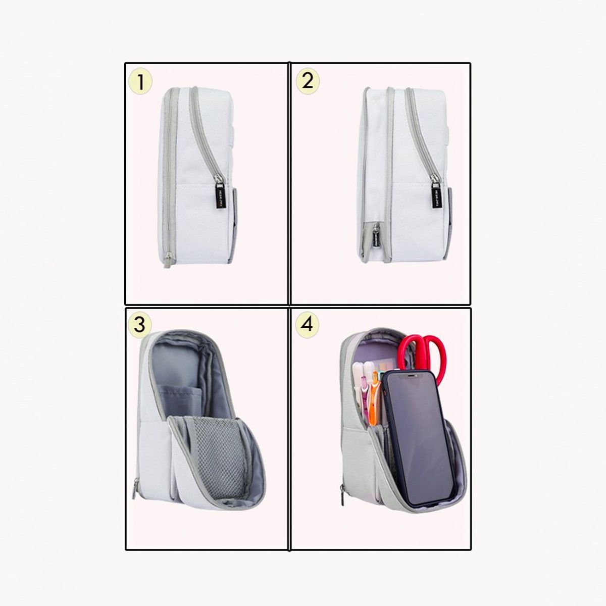 GENERICO - Cartuchera multifuncional- Gris