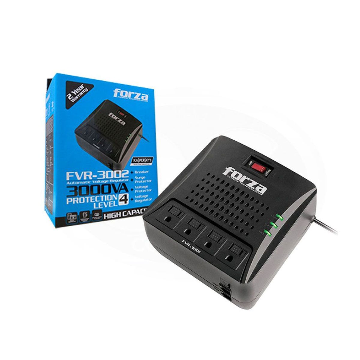 FORZA - ESTABILIZADOR FORZA AVR FVR-3002 3000VA 1500W 4 OUT