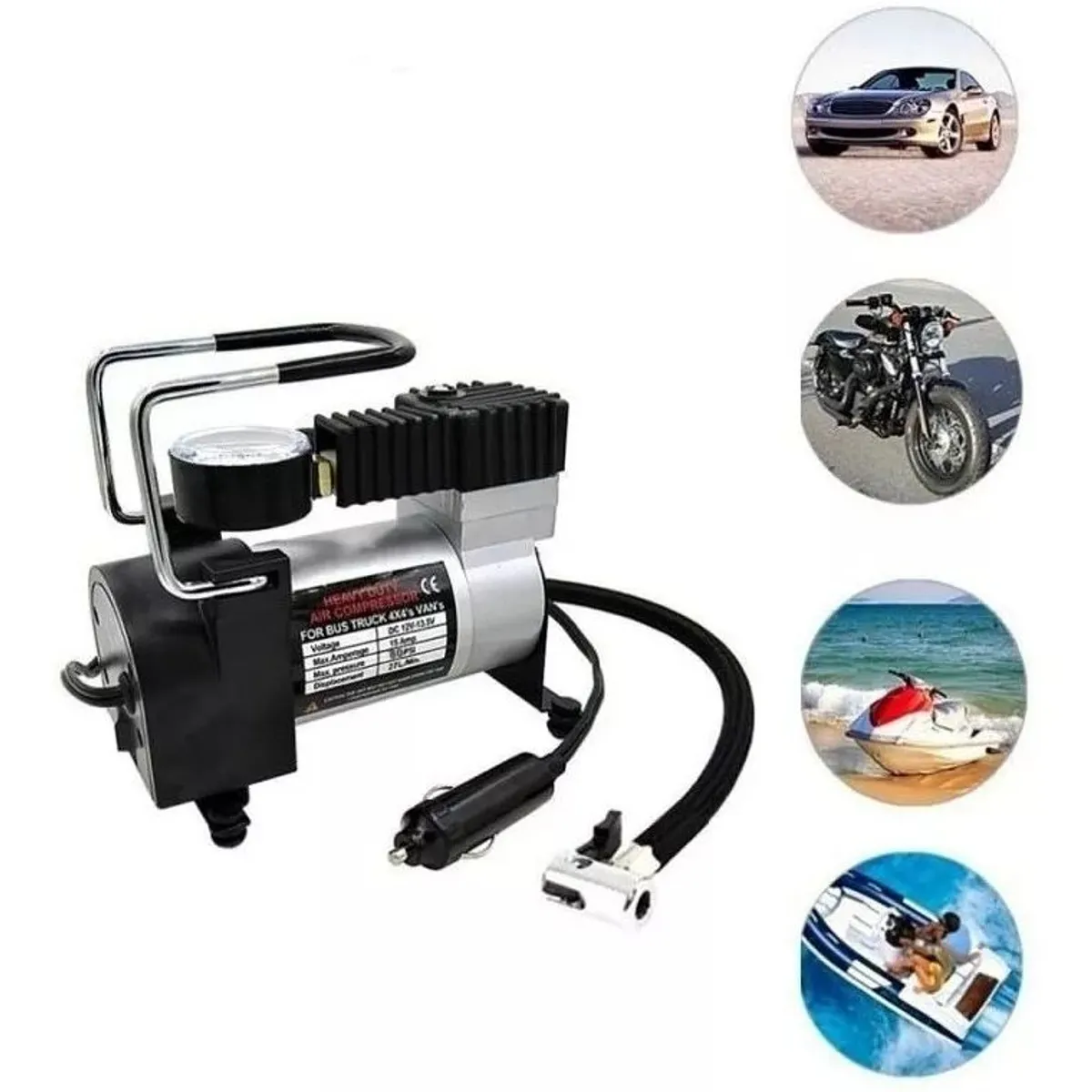 GENERICO - Mini Compresor De Aire Portatil 140 Psi Metalico Auto