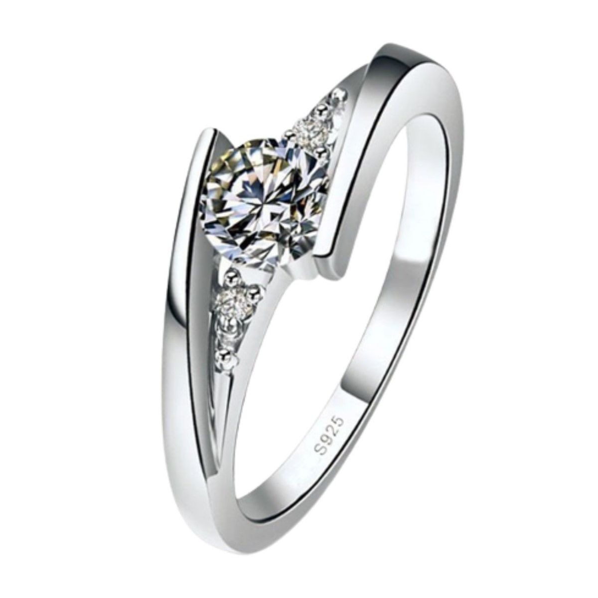 GENERICO - Anillo Compromiso Infinito Bañado Oro Blanco18K San Valentín Genieka