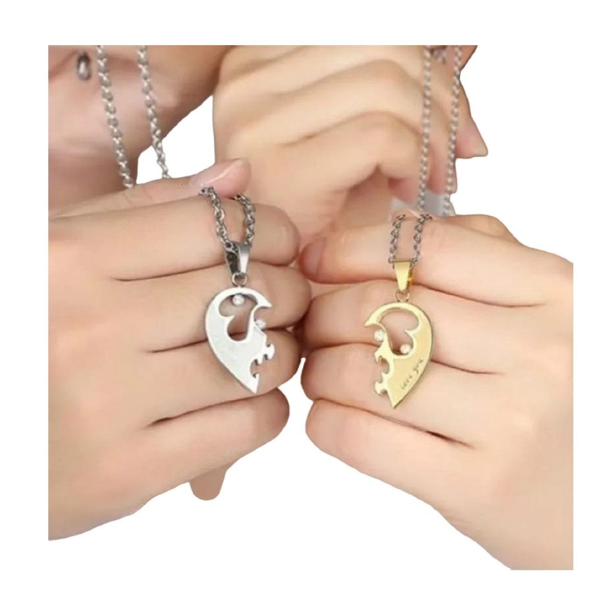 GENERICO - Set de Collares Corazones Novios Enamorados San Valentín Genieka