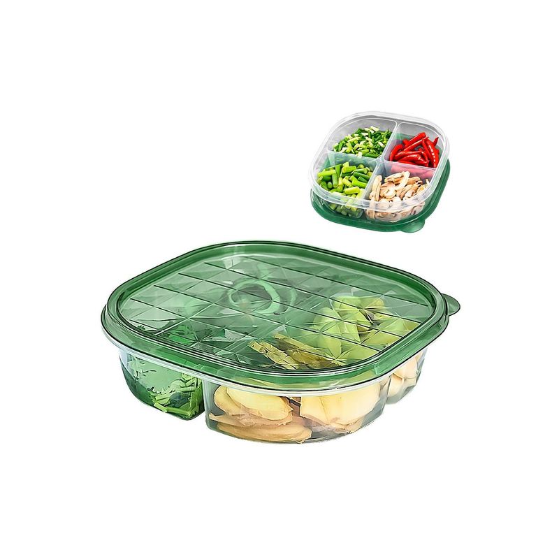 GENERICO - Táper con 4 Divisiones Recipiente Contenedor de Alimentos