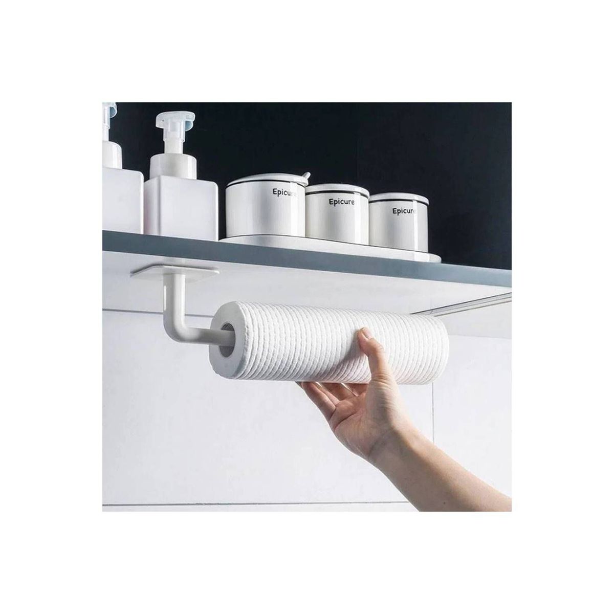 GENERICO - Porta Papel Toallero Adhesivo Multifuncional 2 Unidades